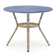 thumbnail image 2 of Furniture of America Hamner French Aluminum Patio Round Dining Table in Blue, 2 of 6