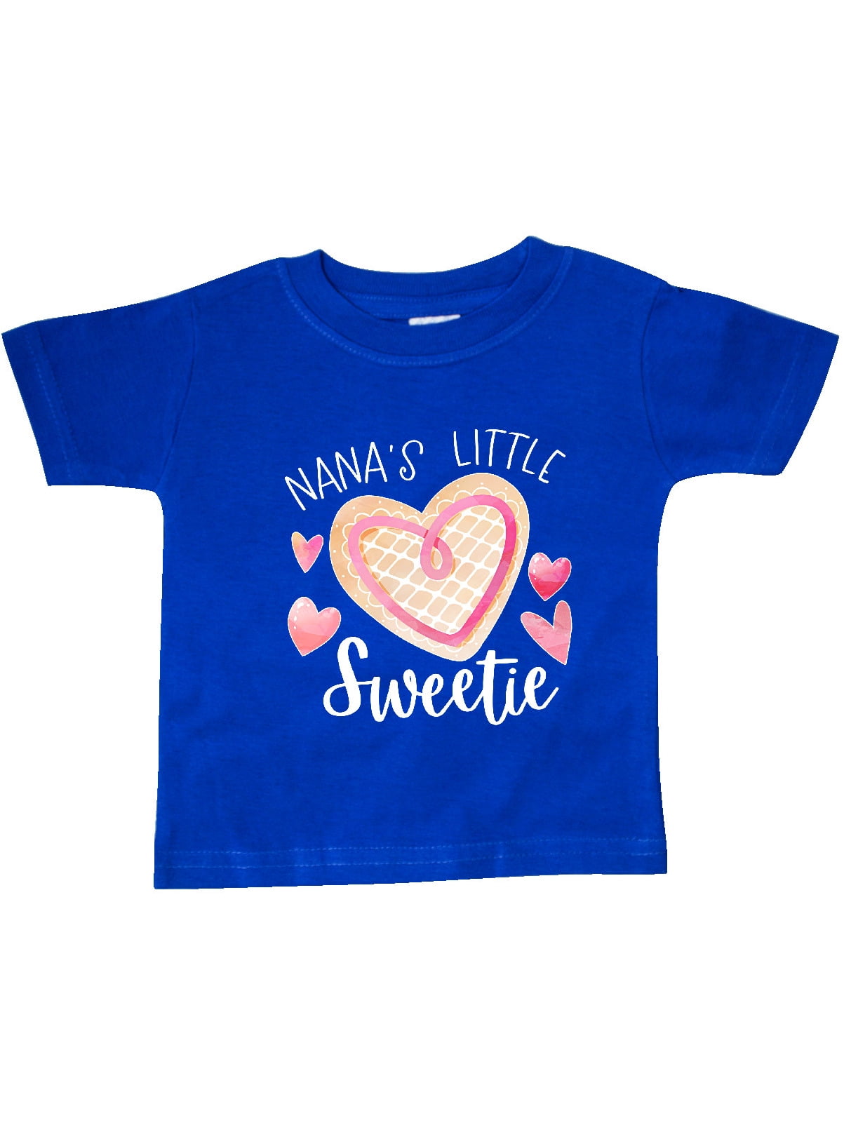 Nana's Little Sweetie with Pink Heart Cookie Baby T-Shirt - Walmart.com ...