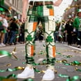 thumbnail image 2 of CONZONE St. Patrick's Day Mens Baggy Cargo Shorts Green Clover Graphic Buttons Cargo Pants for Men Lightweight Relaxed Fit Streetwear Workout Trousers With Pockets, 2 of 4