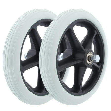 

2 PCS Wheelchair Caster Wheel Solid Tire Front Wheel for Wheelchairs 7 Inch 5/16 Bearings Wear-Resistant And Slip Resistant
