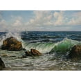 thumbnail image 2 of Cernov, Ivan 14x12 White Modern Wood Framed Museum Art Print Titled - Seagulls over the Sea, 2 of 4