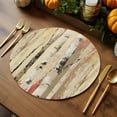thumbnail image 5 of Fall Round Placemats Set of 4 Orange Trees Place Mats Thanksgiving Woven Placemat Autumn Oil Painting Leaf Forest Circle Braided Table Mat for Kitchen Dining Table Autumn Party Home Decor 15 Inch, 5 of 9