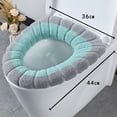 thumbnail image 5 of Soumake Seat Cushion Soft Texture Keep Warm Fabric Easy Installation Toilet Lid Cover Bathroom Supplies, 5 of 8