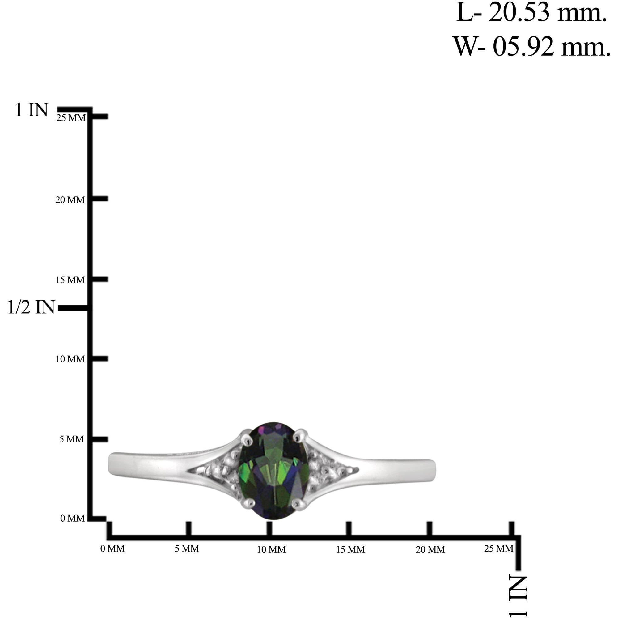 JewelersClub Mystic Topaz Ring Birthstone Jewelry – 0.45 Carat Mystic Topaz Sterling Silver Ring Jewelry with White Diamond Accent – Gemstone Rings with Hypoallergenic Sterling Silver Band