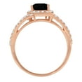 thumbnail image 2 of 1.935 ct Emerald Cut Natural Onyx Solitaire with Simulated Diamond Accents 14K Rose Gold Womens Engagement Ring, 2 of 3