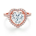 thumbnail image 2 of Gem Stone King 18K Rose Gold Plated Silver Ring Set with Moissanite (4.39 Cttw), 2 of 4