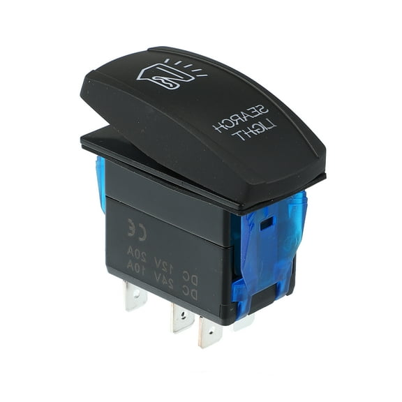 Auxiliary Battery Rocker Switch 5Pin On-Off Blue LED Light 12V/24V Switch Jumper Wires Set for Jeep Boat Car Truck