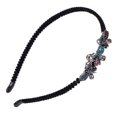 thumbnail image 1 of Moda mujer chica antideslizante franela diamantes de imitación aleación diadema negro CHT-249, 1 of 2