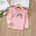 thumbnail image 2 of Ketyyh-chn99 Long Sleeve Big Girls Shirts Toddler Girls Ribbed Ruffle Tops Stylish Long Sleeve Shirts For Kid Size for 130,Pink, 2 of 9