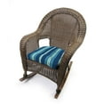 thumbnail image 3 of Jordan Manufacturing Blue Stripe Tufted Outdoor Wicker Cushion Set for Bench and 2 Seats - 18'' L x 44'' W x 4'' H, 3 of 5