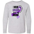 thumbnail image 3 of Inktastic I Wear Purple For My Mom Lupus Awareness Long Sleeve Youth T-Shirt, 3 of 5