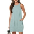 thumbnail image 2 of Giftesty summer dresses for women 2025 vacation, Women Fashion Summer Solid Color Sleeveless Round Neck Pocket Dress, 2 of 6