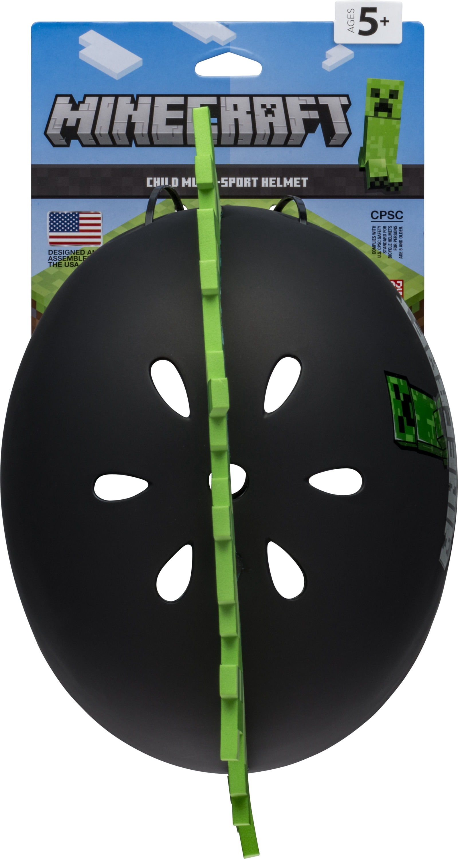 Minecraft 3D Child Multisport Helmet, Creeper Hawk, 5+ (50-54 cm)
