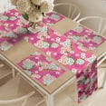 thumbnail image 2 of Ambesonne Floral Table Runner & Placemats, Taiwan Hakka Culture, Placemat 4 pcs + Runner 16"x72", Pink Blue Green, 2 of 2