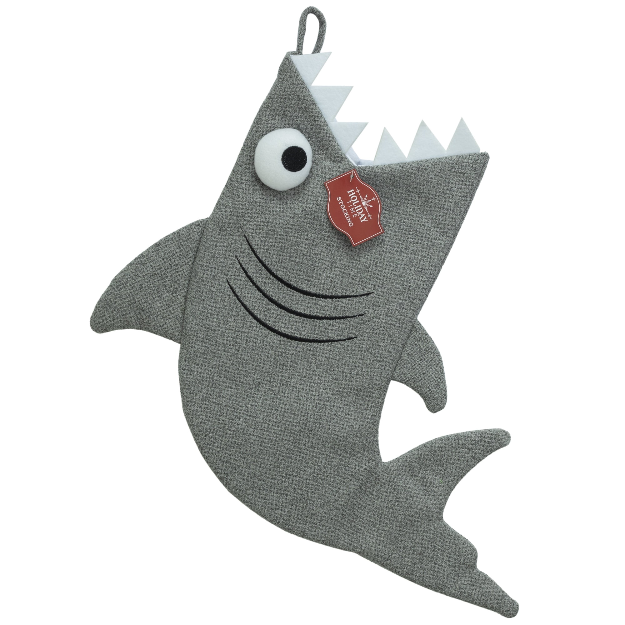 Shark Christmas Stocking, Gray, 20", by Holiday Time
