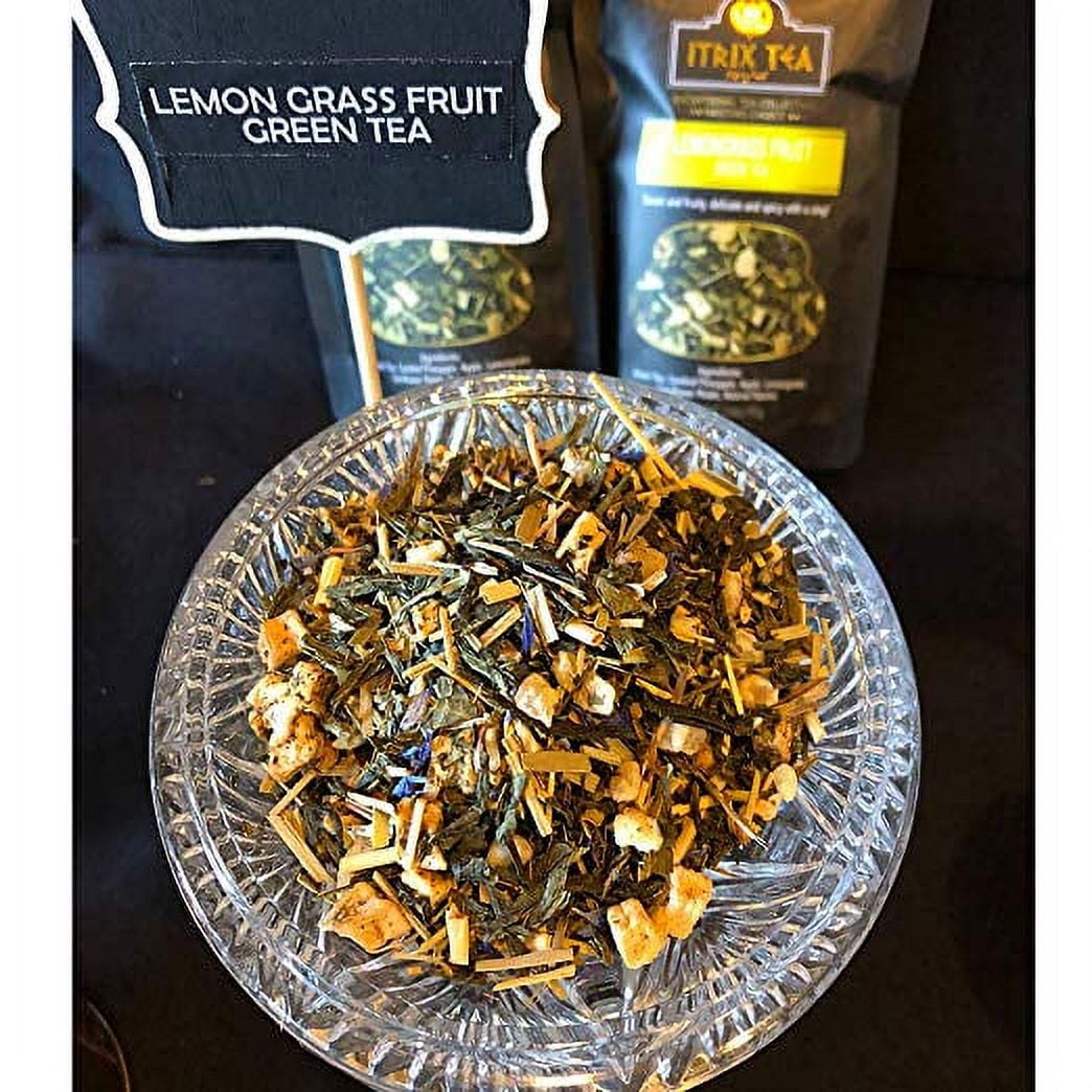 Itrix Tea Lemongrass Green Tea, 1 lb (16 oz) - Citrus Fruit Blend Tea, Boosts Metabolism & Cleanses Toxins, High Antioxidant Wellness Tea, Non-GMO