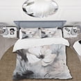 thumbnail image 2 of Designart "Grey Flowers Delicate V" Floral Bedding Covert Set - Traditional White Bed Set With 2 Shams, 2 of 6