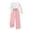 1#Pink, variant on Kiijoy Little Girls Outfits Solid Long Sleeved Top Pants Fall Clothes Set, Sizes 5-6