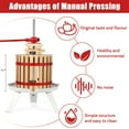 thumbnail image 2 of 3.2 Gal Manual Fruit Wine Press, Wood Steel Fruit and Wine Press With T-Handle, Stable Triangular Structure, Wine Making Press for Outdoor, Kitchen, Manual Assembly Required, 2 of 7