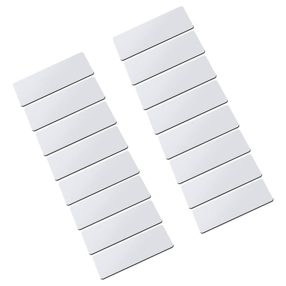 TABLZONE 16Pcs Blank Badges for Company White Density Board Simple Design Workers