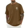 thumbnail image 1 of T-shirts pour Hommes Imprimés Palmier Graphiques T-Shirts Décontractés Été Plage Hawaïenne Manches Courtes Col Rond, 1 of 4