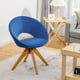 thumbnail image 4 of Costway Silla giratoria mid century, sillón moderno de tejido con patas de sólida madera de haya, asiento extra grande, respaldo redondo con mechones, 4 of 5