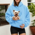 thumbnail image 2 of Xijirk Women Pet Carrier Hoodie Teddy Diagonal Front Pet Carry Pouch Drawstring Hood Oversized Fit for Pet Lovers Casual Daily Wear and Home Pet Snuggle Time,5XL, 2 of 6