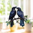 thumbnail image 2 of Raven Couple Window Hanging, Mysterious and Elegant Bird Design, Perfect for Gothic Decor, Unique Car or Home Ornament Gift, 2 of 4
