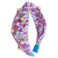 thumbnail image 1 of FROG SAC Diadema con Nudo Floral para Niñas Diademas Anudadas con Perlas para Niños Accesorios para el Cabello con Tachuelas de Flores para Niños Diadema Linda y Cómoda para el Regreso a la Escuela, 1 of 5