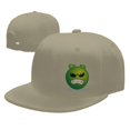 thumbnail image 4 of DouZhe Flat Brim Cap Snapback Hat, Cartoon Angry Alien Prints Adjustable Yellow Adult Baseball Cap, 4 of 6