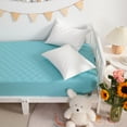 thumbnail image 7 of Super Soft and Quilted Toddler Waterproof Fitted Sheets Set of 2, Machine Washable Crib Mattress Protectors with Deep Pocket, Toddler-Mini, 24 x 38 Inches, Aqua Blue, 7 of 7