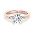 thumbnail image 2 of Wave - Moissanite Radiant Cut Lab Diamond Engagement Ring with Tapered Baguette Sidestones, 2 of 4