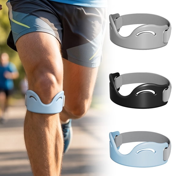 2PC Adjustable Patella Knee Strap, Silicone Non- Knee Brace Support for Running, Hiking, Basketball, Sports Knee Pain Relief & Patella Stabilizer,Black