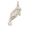 thumbnail image 1 of Sterling Silver 30" .8mm Box Chain Manatee Sea Cow Pendant Necklace, 1 of 2