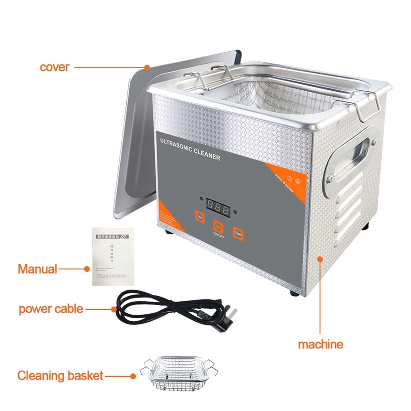 Ultrasonic Cleaner Timer 60W For Jewelry Watch Glasses Dental Razor Beauty Brush Bath Ultrasound Sonic 1000ml ,Strong Cleaning