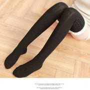 Seyurigaoka Women/Girl Winter Cute Socks Casual Thick Long Solid Lace Hose