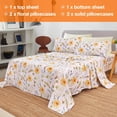 thumbnail image 2 of Piece Teal Leaves Printed Sheet Set Queen Size Soft Botanical Microfiber Sheets with Pillowcases Deep Pocket, 2 of 7