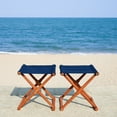 thumbnail image 4 of SAFAVIEH Outdoor Collection Breanne Stool Natural/Navy, 4 of 11