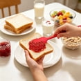 thumbnail image 4 of Long Handle Silicone Jar Spatula Kitchen Scraper Spatula Non-Stick Rubber Scraper Silicone Scraper for Jars, Smoothies, Blenders Cooking Baking Stirring Mixing (Red, Black,2 Pieces), 4 of 7