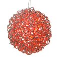 thumbnail image 1 of Cadena de luces LED en espiral Vickerman, bola de 14 pulgadas, roja y plateada, 1 of 4