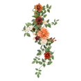 thumbnail image 4 of perfeclan Artificial Flower Swag Centerpiece Garland, Handmade Rustic Silk Flower, Wedding Arch Flower for Ceremony Backdrop Home Table Orange, 4 of 9