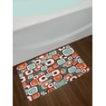 thumbnail image 2 of Retro Bath Mat, Funky Square Shaped Lava Flowers with Abstract Inner Forms Print, Non-Slip Plush Mat Bathroom Kitchen Laundry Room Decor, 29.5 X 17.5 Inches, Mint Baby Pink Orange Grey, Ambesonne, 2 of 2