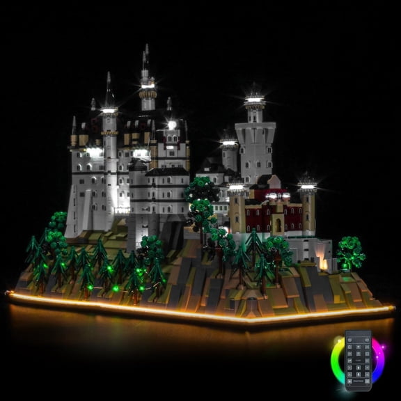 Upgraded Led Light Kit Compatible with Lego Architecture Neuschwanstein Castle Building Set, RC Version Compatible with Lego 21063 (Model Not Included)