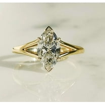 vylahjewellery Unique 1 CT Marquise Cut Moissanite Diamond Ring 14K Rose Gold Wedding Ring Best Proposal Ring