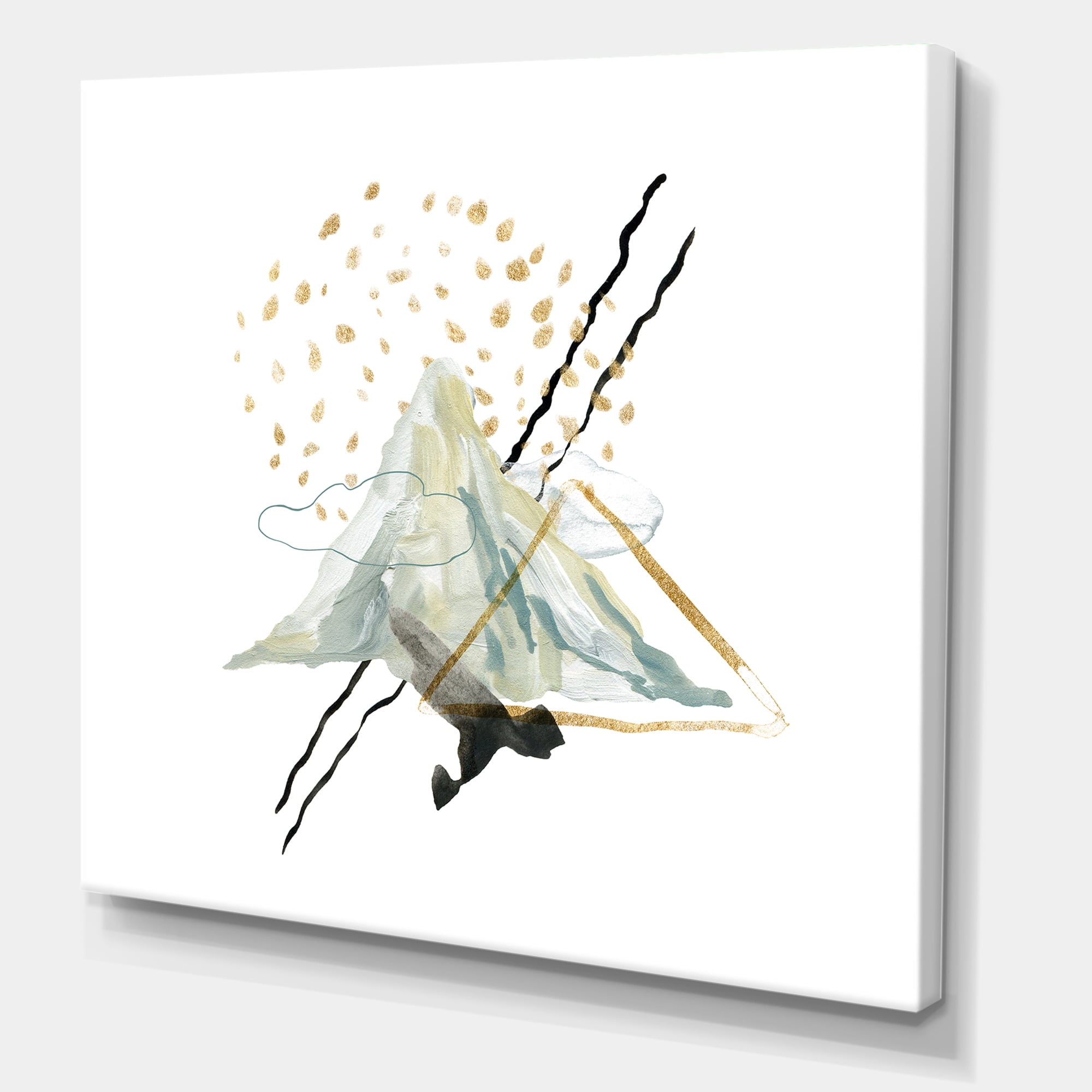 Mountain Sky With Gouache Of Abstract Landscape 30 in x 30 in Painting Canvas Art Print, by Designart