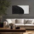 thumbnail image 4 of Modern Abstract 3D Textured Black White Wall Art for Living Room - Canvas Art Hand Painting Picture Artwork Wall-Decor for Bedroom Size 40x20 inches, 4 of 8