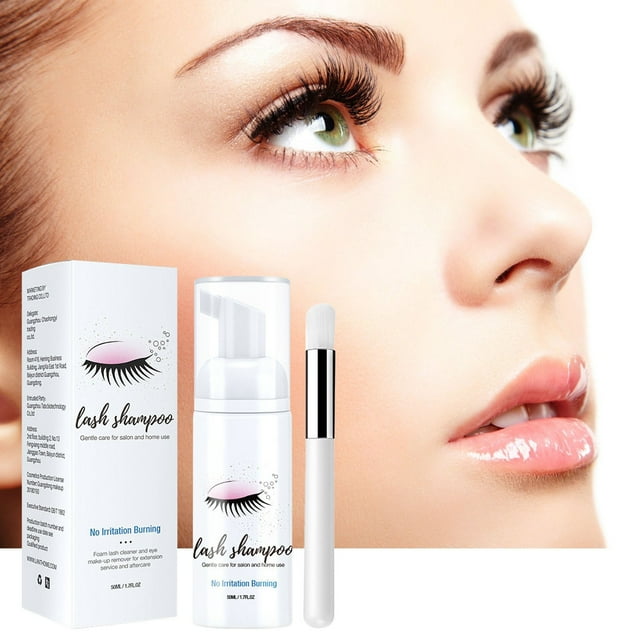 Pisexur Belleza Maquillaje Champú limpiador para extensiones de pestañas AMINO, aceite de champú para pestañas, baño de espuma para extensiones de pestañas, kit de limpiezapara mujeres y hombres