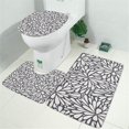 thumbnail image 2 of Light Dark Floral Burst Pattern Bathroom Rugs Sets 3 Piece,Toilet Cover Set,Absorbent Non Slip Bathroom Mats Sets with U-Shaped Contour Rug Toilet Rug Set, 2 of 5