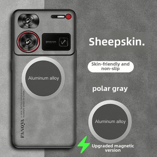 Funda para teléfono Nubia Z60 Ultra con absorción magnética, funda de lana de cordero Z60ultra de 5 g, carcasa protectora completa para lente, funda anticaídas