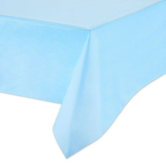 Rectangular 52" x 102" Baby Blue Plastic Table Cover, by Way To Celebrate